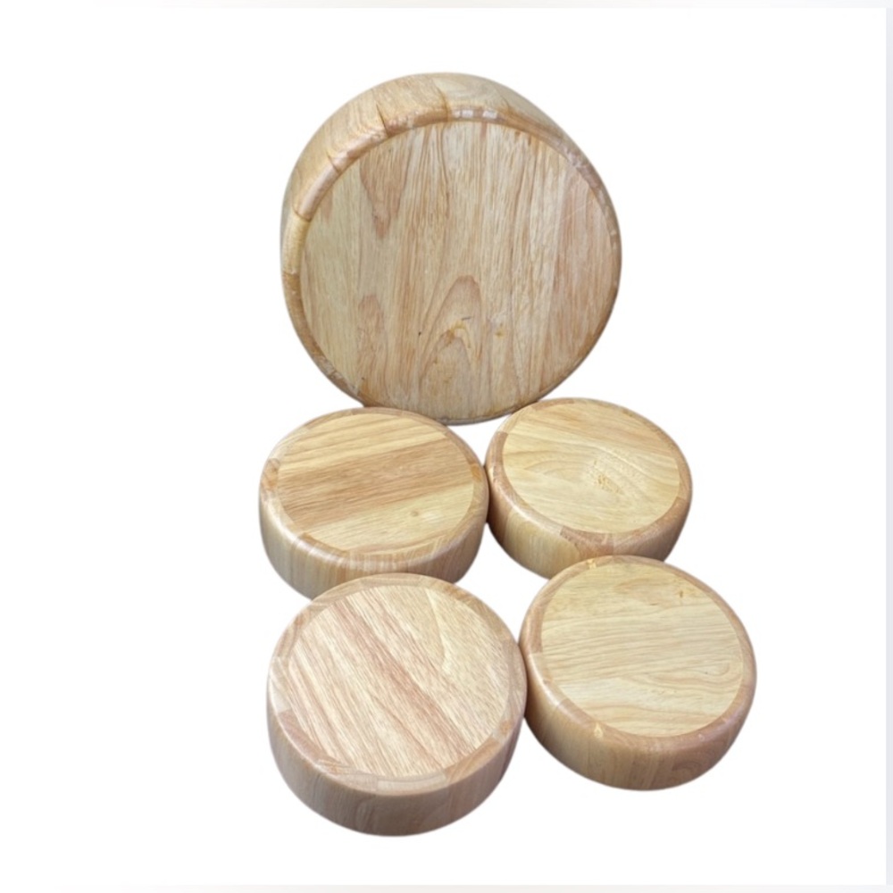 5 Piece Wooden Bowl Set - Picture 3 of 3